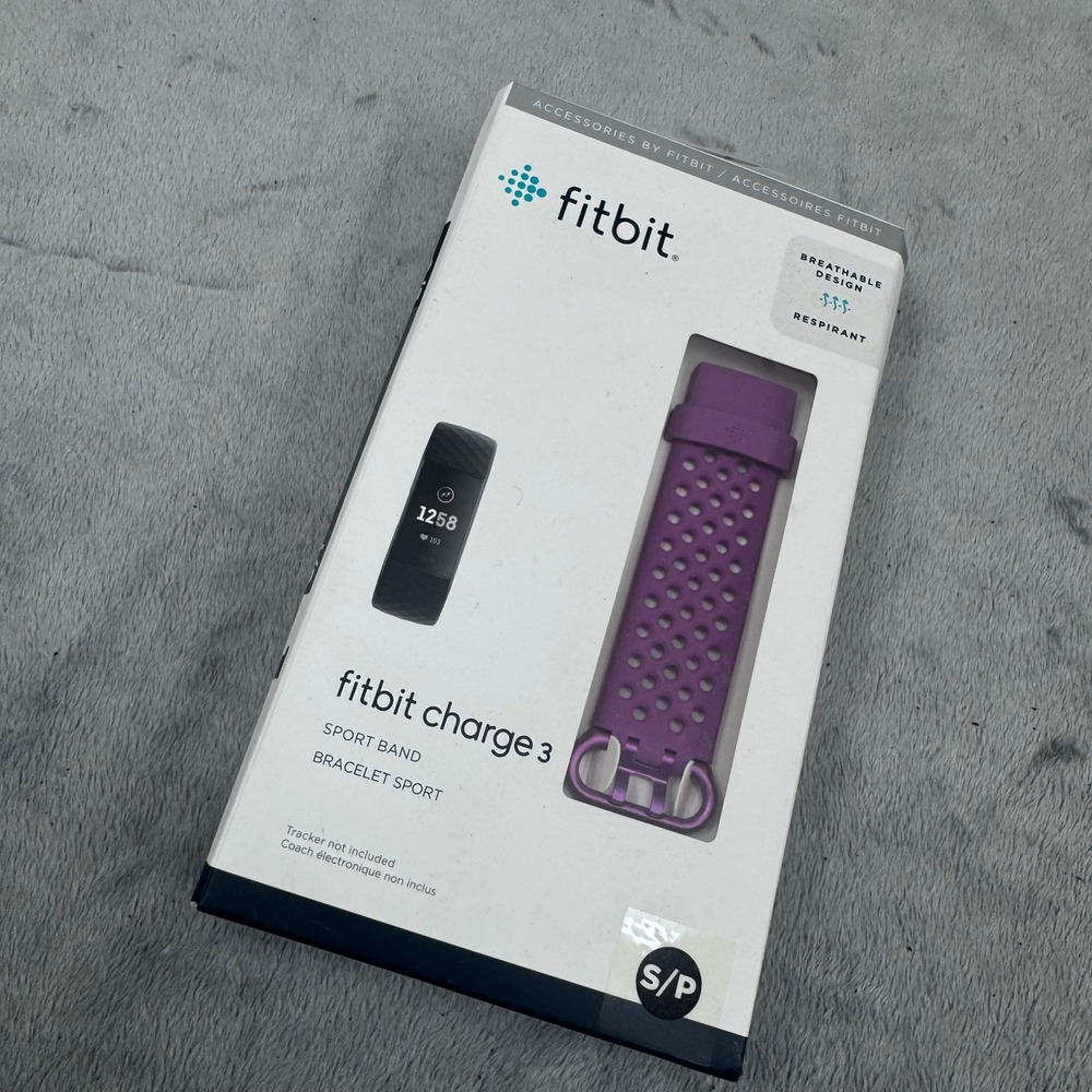 Fitbit Charge 3 Sport Band Purple‎ S/P Breathable Design Tracker Not Included